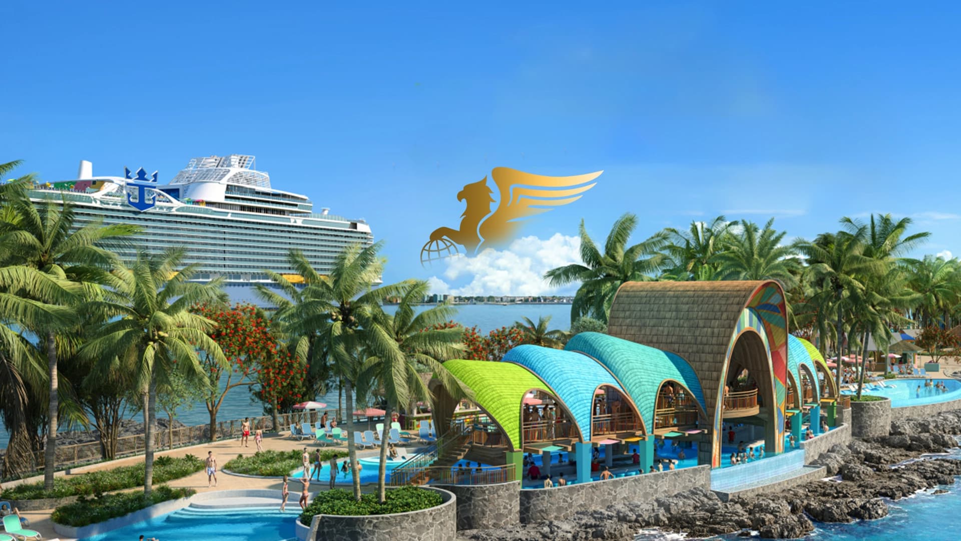 نصب نماد تاج و لنگر در رویال بیچ کلاب پارادایس آیلند؛ شمارش معکوس برای افتتاح عکس وبلاگ