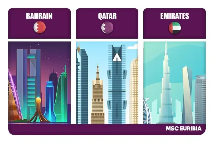 کشتی کروز خلیج فارس: امارات+قطر+بحرین